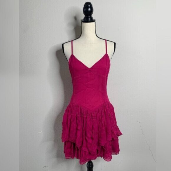 NWT Secret Mission Rasberry Ines Ruffle Mini Dress - Picture 15 of 17